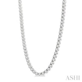 15 Ctw Round Cut Diamond Tennis Necklace in 14K White Gold